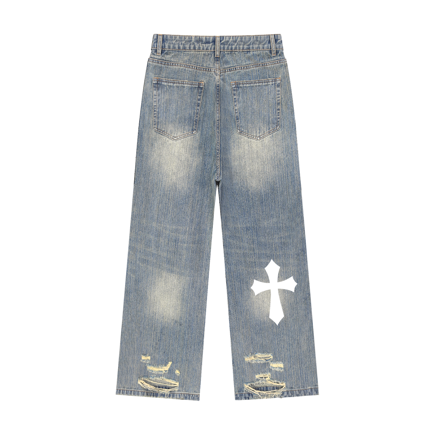 Sivart Museum Vintage Wash Distressed Denim Jeans