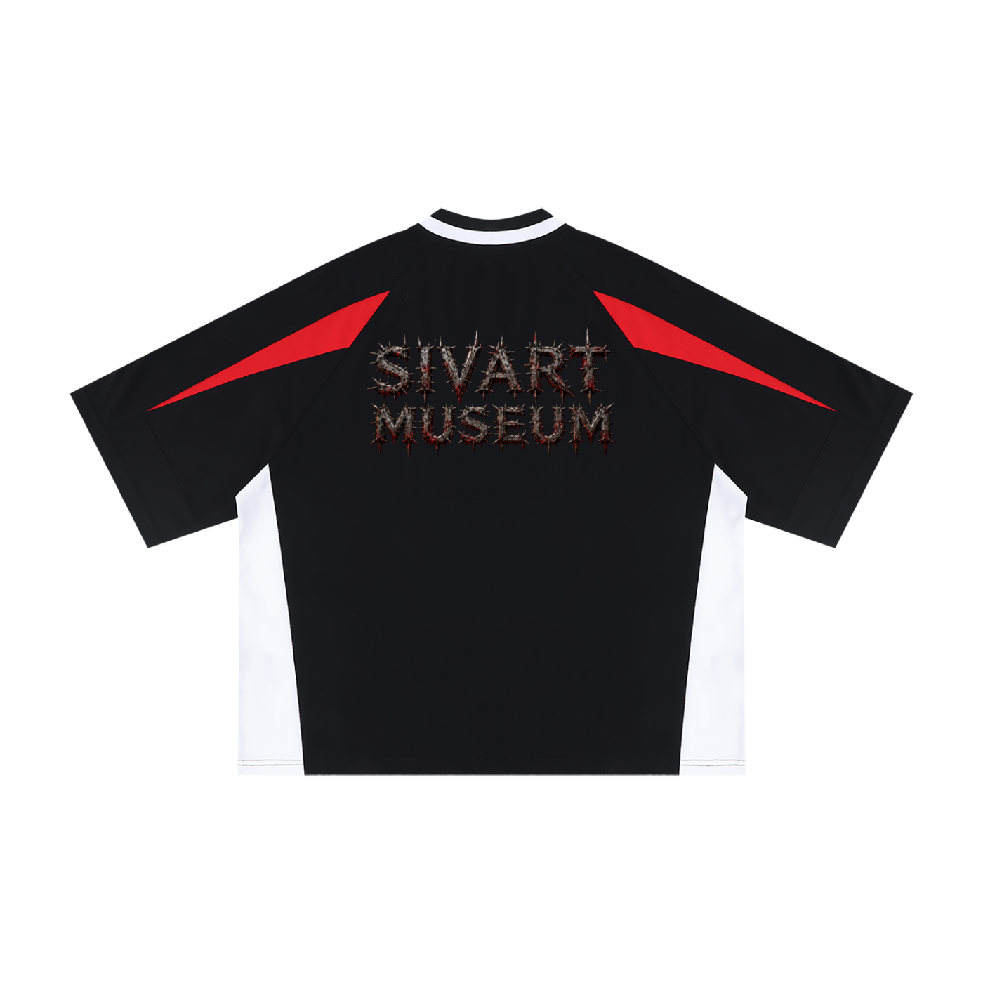Sivart Museum Unisex Oversized Color Block V-Neck T-Shirt