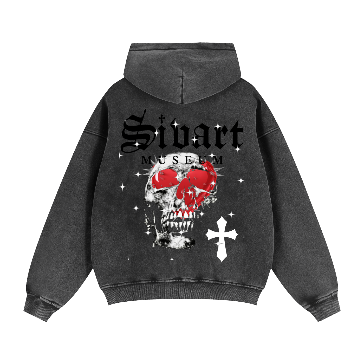 Sivart Museum 2SIDES Zip-Through Boxy Hoodie
