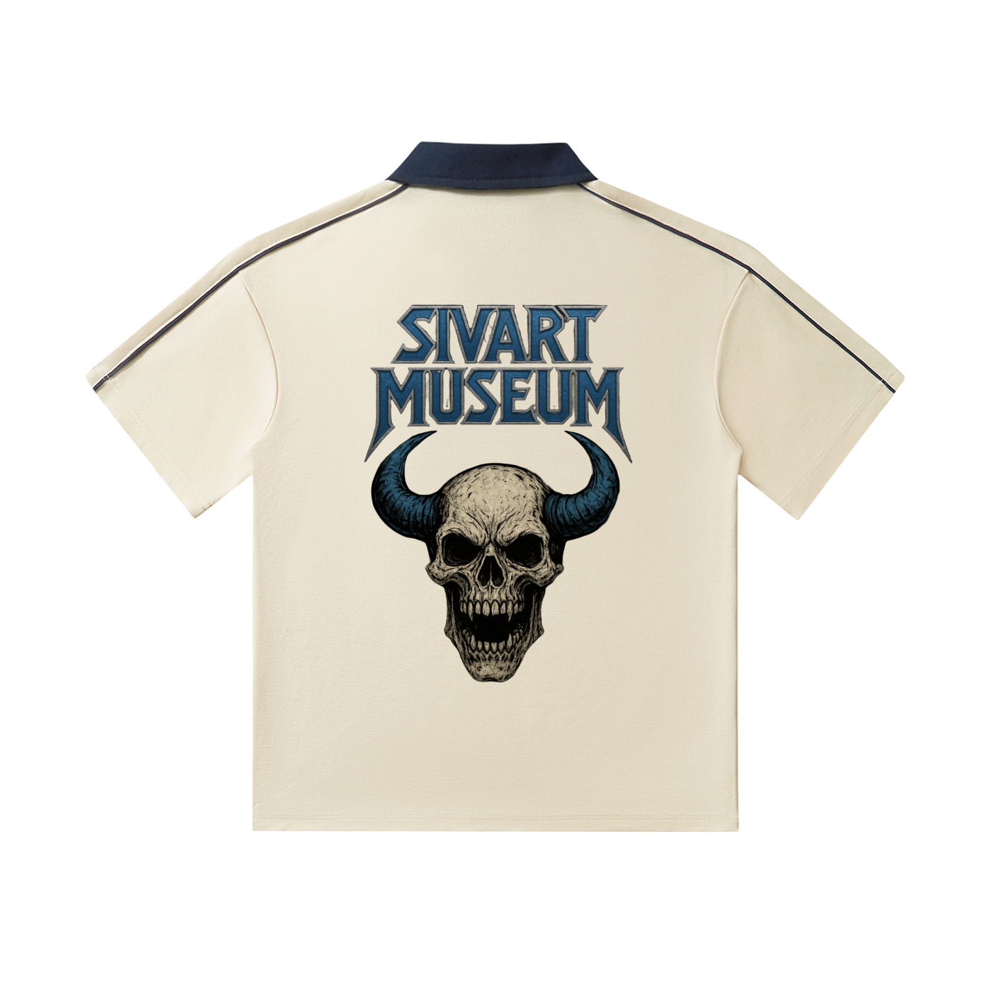 Sivart Museum Contrast Collar Short-Sleeve Polo Shirt