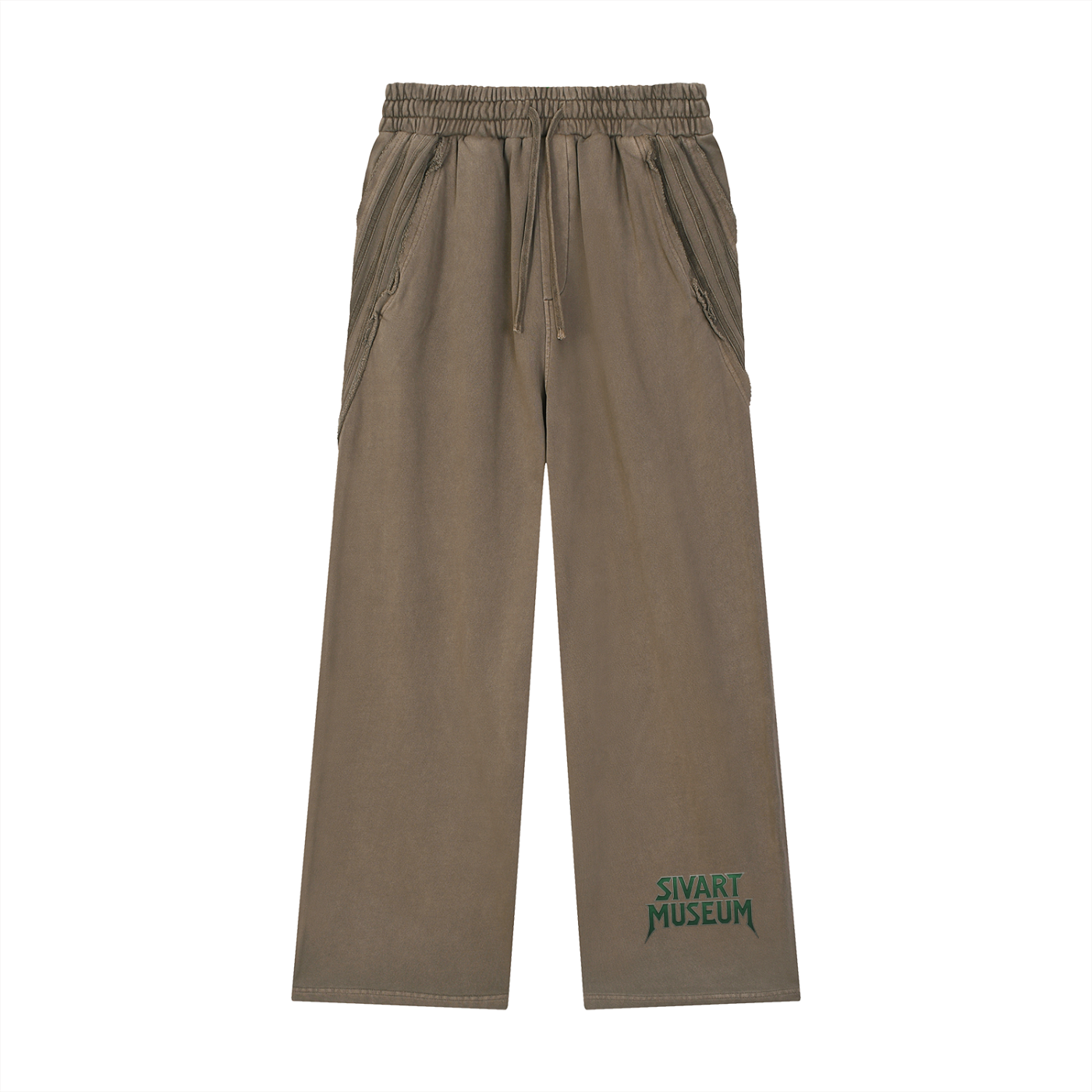Sivart Museum Snow Washed Tape Raw Edge Sweatpants