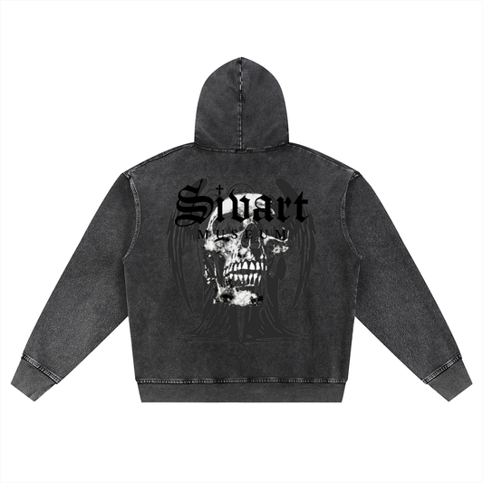 Sivart Museum Wash Oversized Zip-Up Hoodie