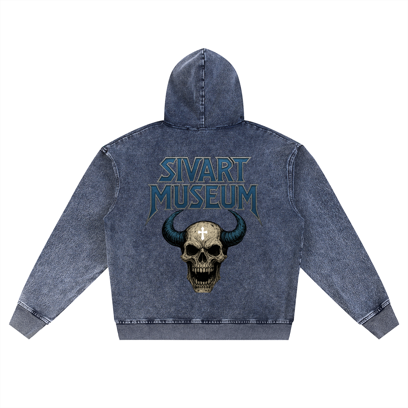 Sivart Museum Snow Wash Oversized Zip-Up Hoodie