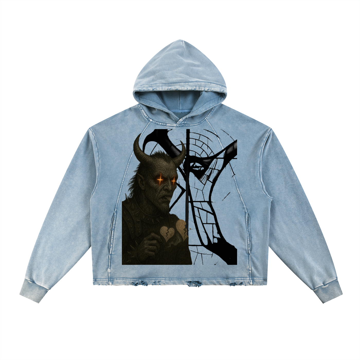 Sivart Museum Vintage Washed Frayed-Hem Hoodie
