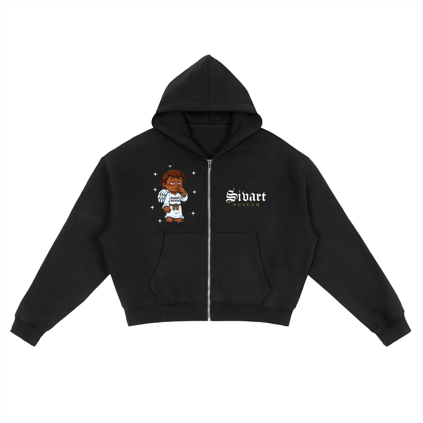 Sivart Museum Fleece Zip-Up Boxy Hoodie