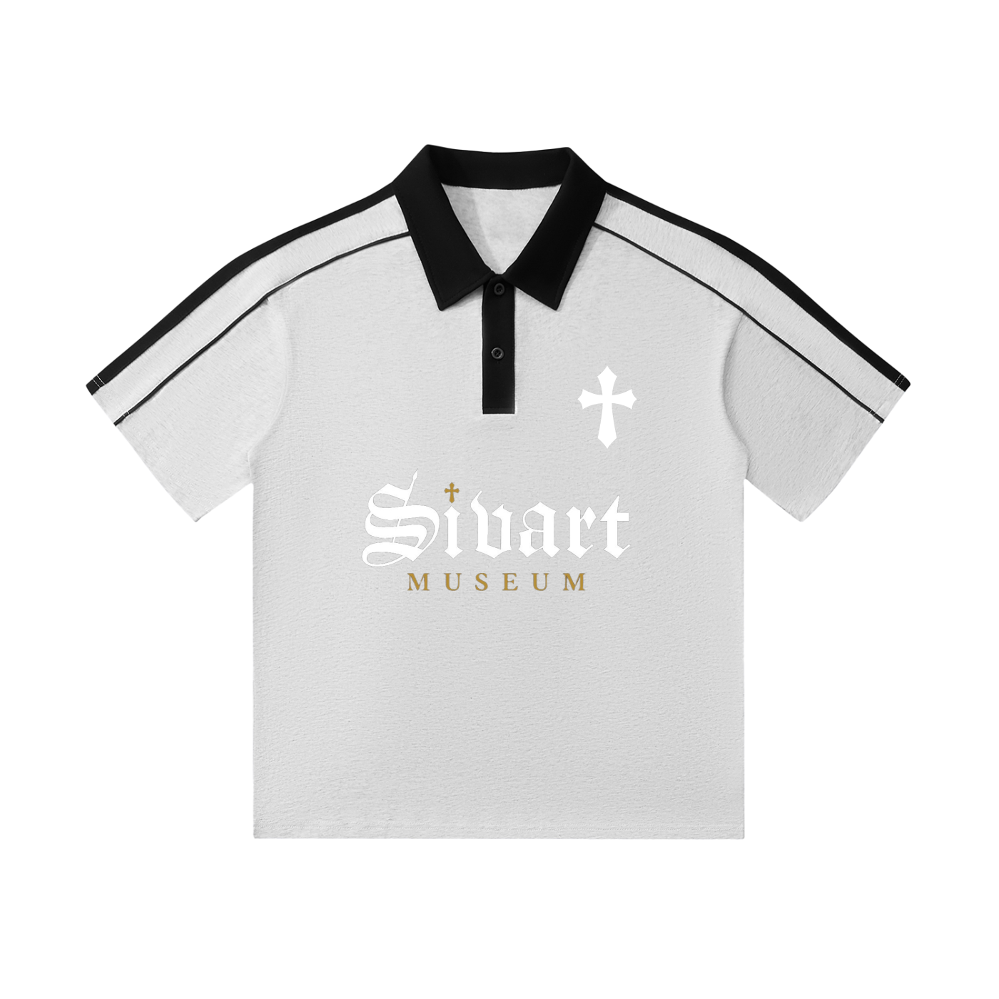 Sivart Museum Contrast Collar Short-Sleeve Polo Shirt