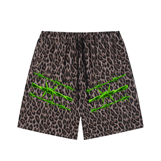 Sivart Museum Unisex Heavyweight Leopard Drawstring Shorts