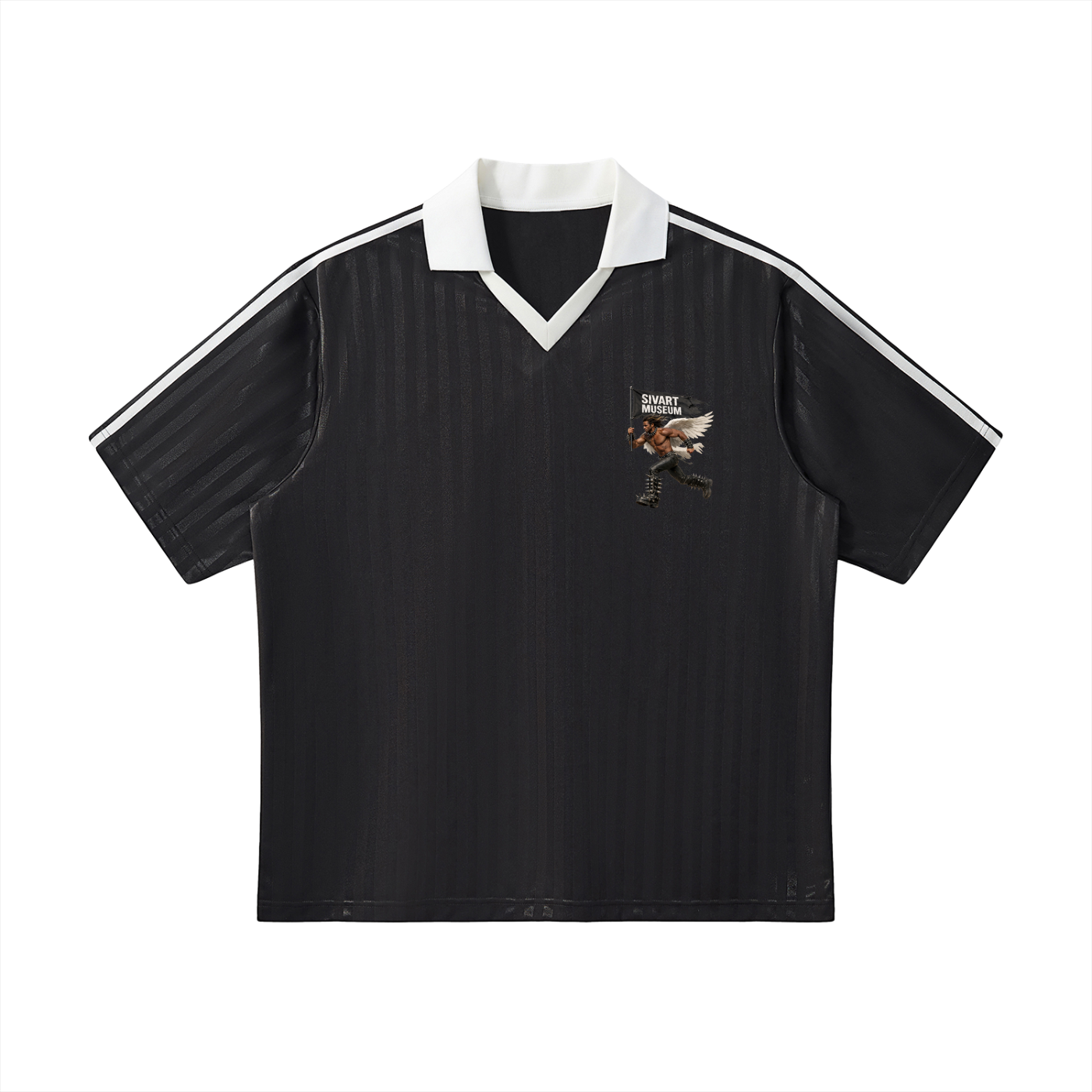 Sivart Museum Polo Contrast Collar Striped Soccer Jersey
