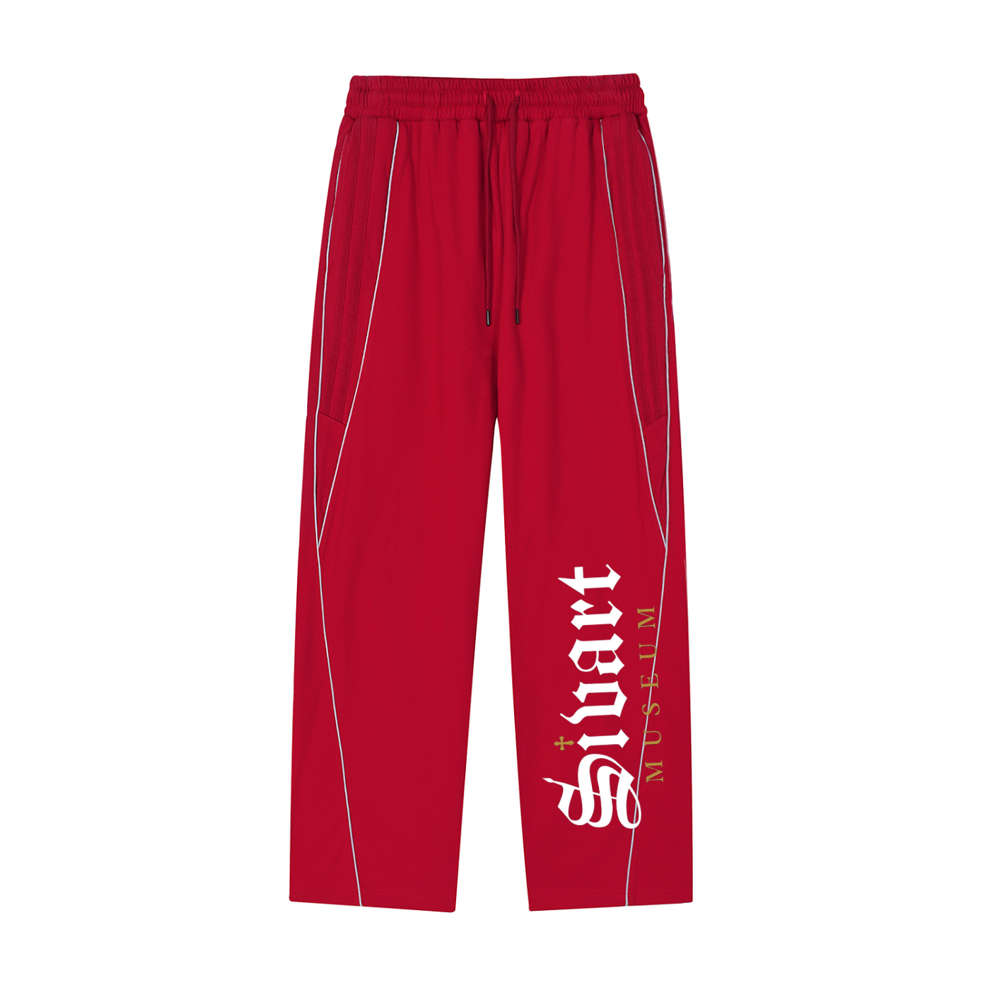 Sivart Museum Reflection Striped Straight-Leg Sweatpants