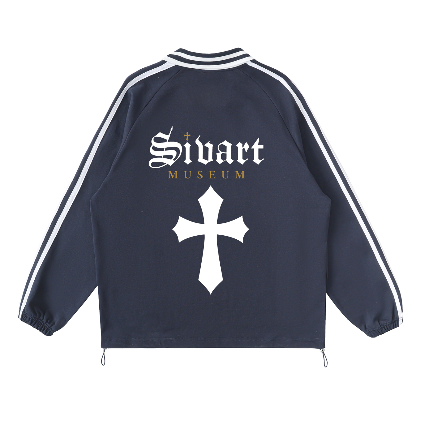 Sivart Museum  Striped Lapel Collar Sweatshirt