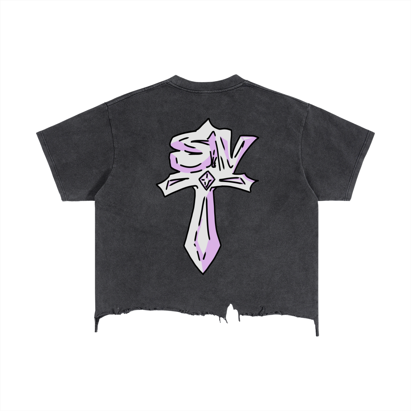 Sivart Museum Vintage Wash Boxy Distressed Hem T