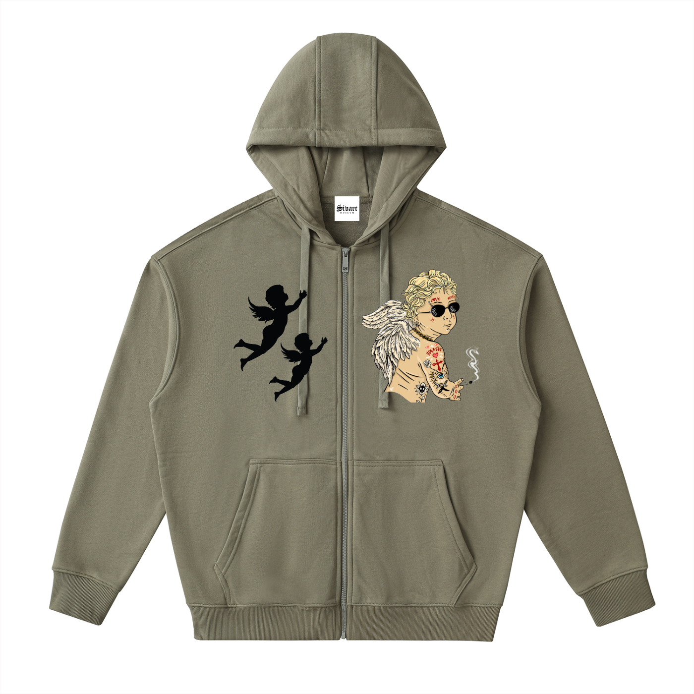 Sivart Museum Drop-Shoulder Zip Up Hoodie