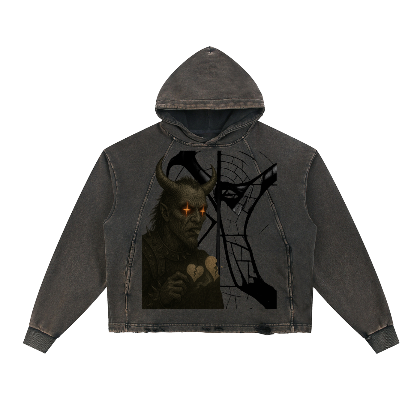 Sivart Museum Vintage Washed Frayed-Hem Hoodie