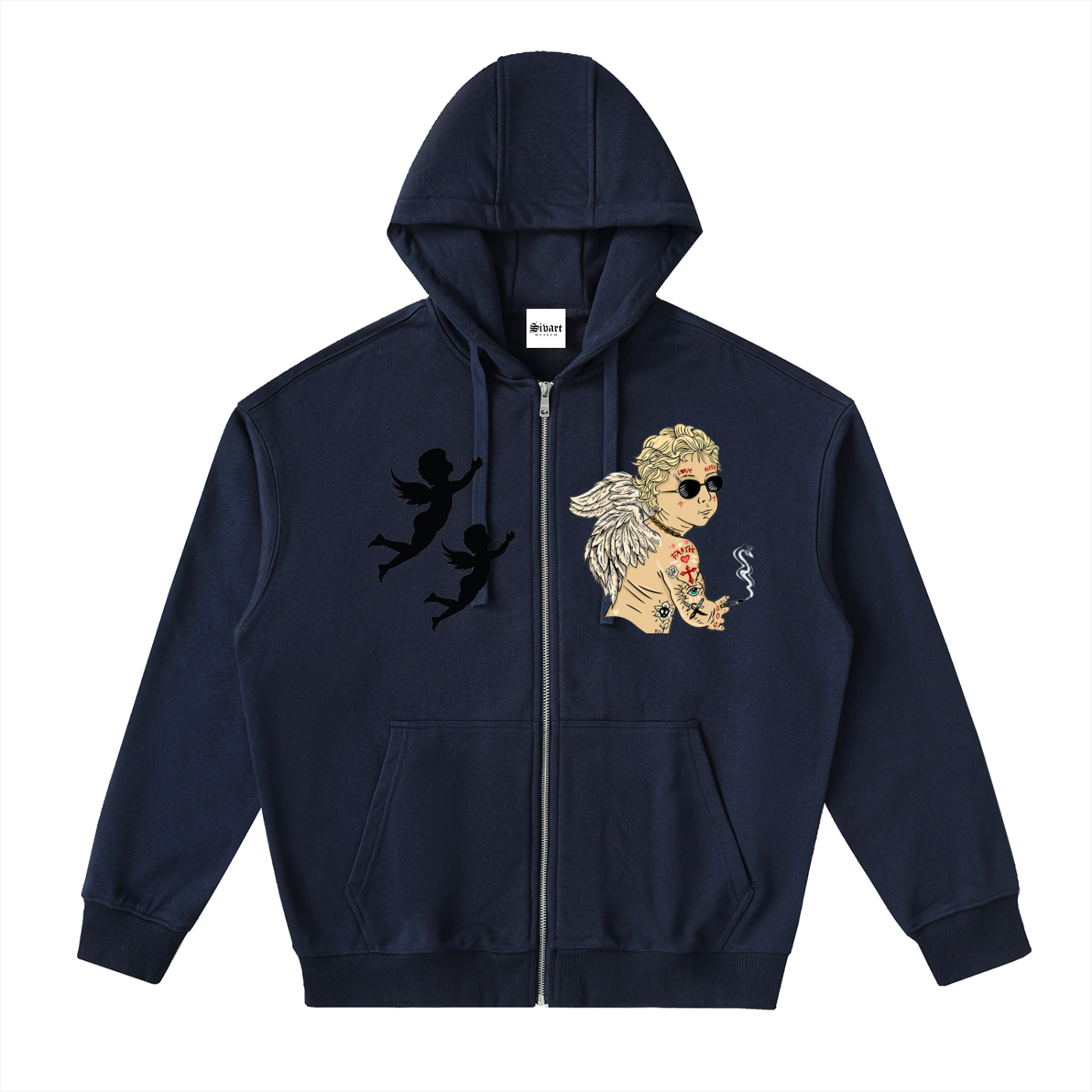 Sivart Museum Drop-Shoulder Zip Up Hoodie