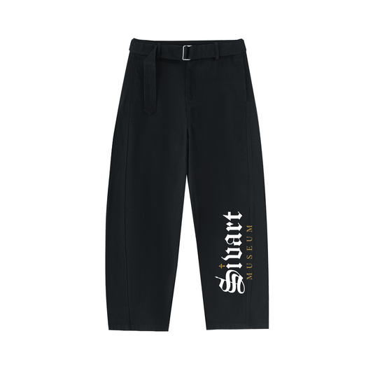 Sivart Museum Women Belted Barrel-leg Chino Pants