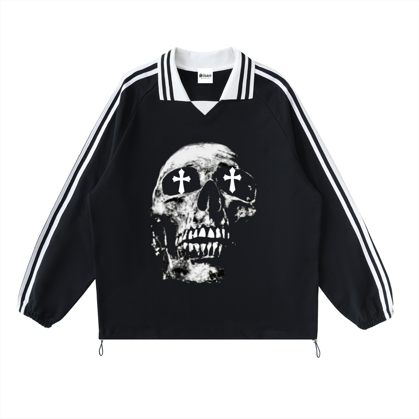 Sivart Museum  Striped Lapel Collar Sweatshirt