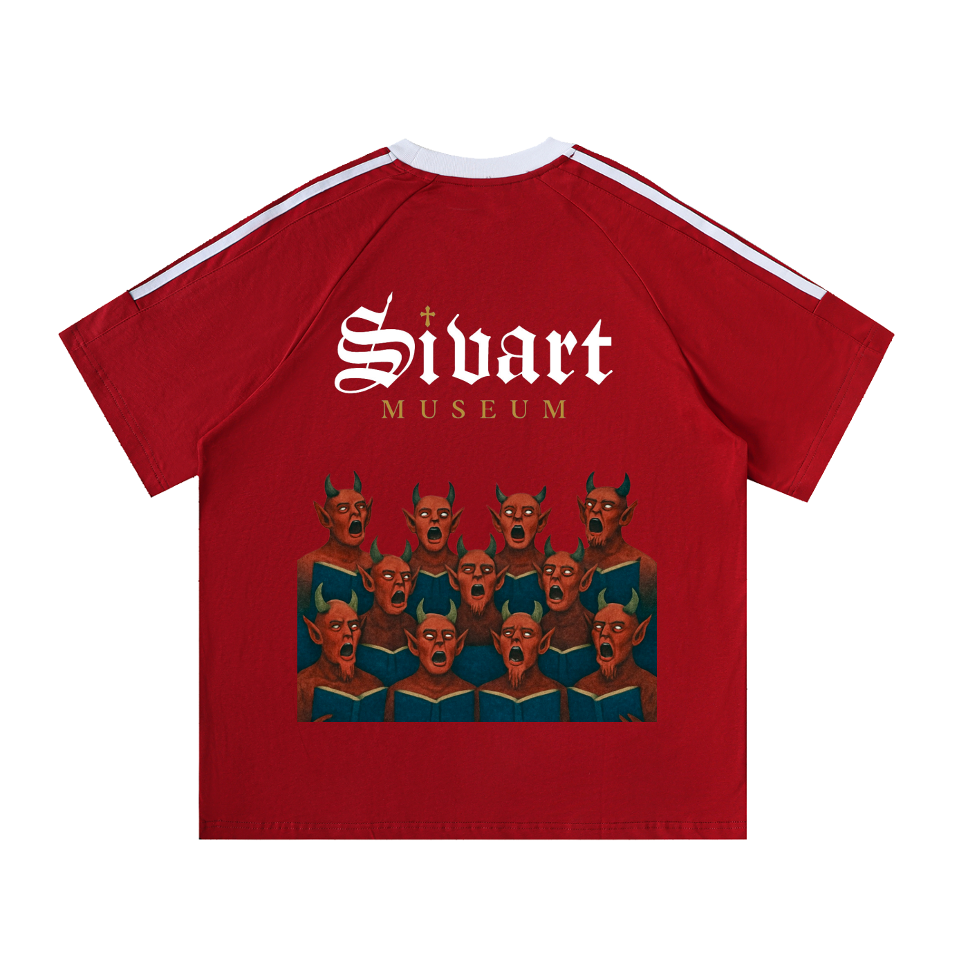 Sivart Museum Contrast Tape Crewneck Cotton T