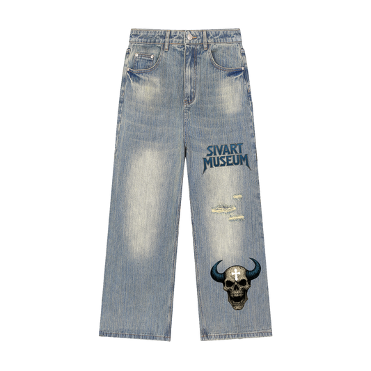 Sivart Museum Vintage Wash Distressed Denim Jeans