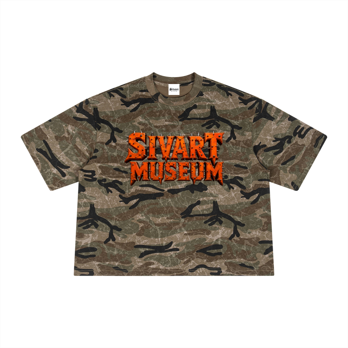 Sivart Museum Unisex Boxy Camo Print T