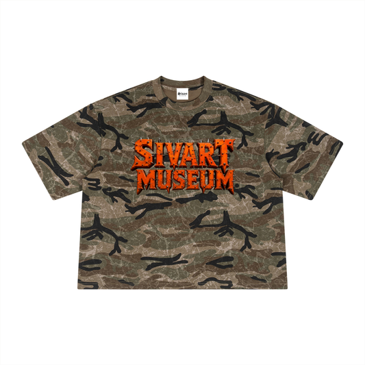 Sivart Museum Unisex Boxy Camo Print T