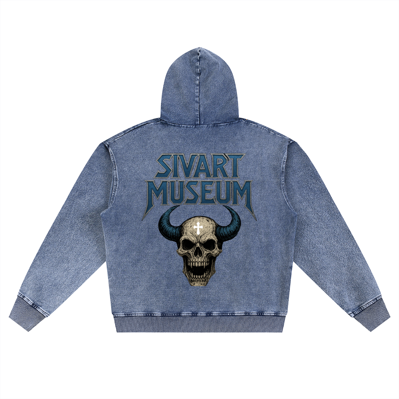 Sivart Museum Snow Wash Oversized Zip-Up Hoodie
