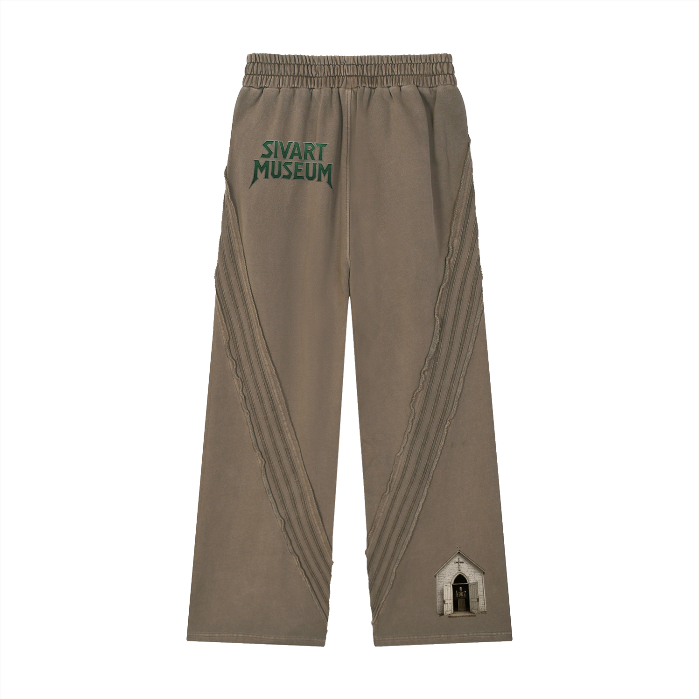 Sivart Museum Snow Washed Tape Raw Edge Sweatpants