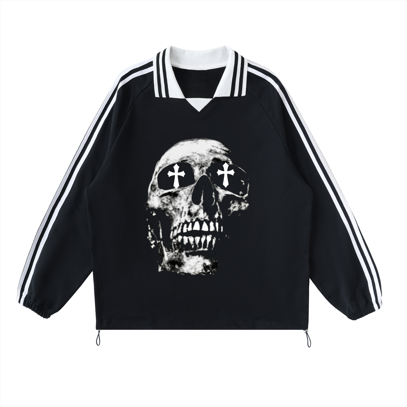 Sivart Museum  Striped Lapel Collar Sweatshirt