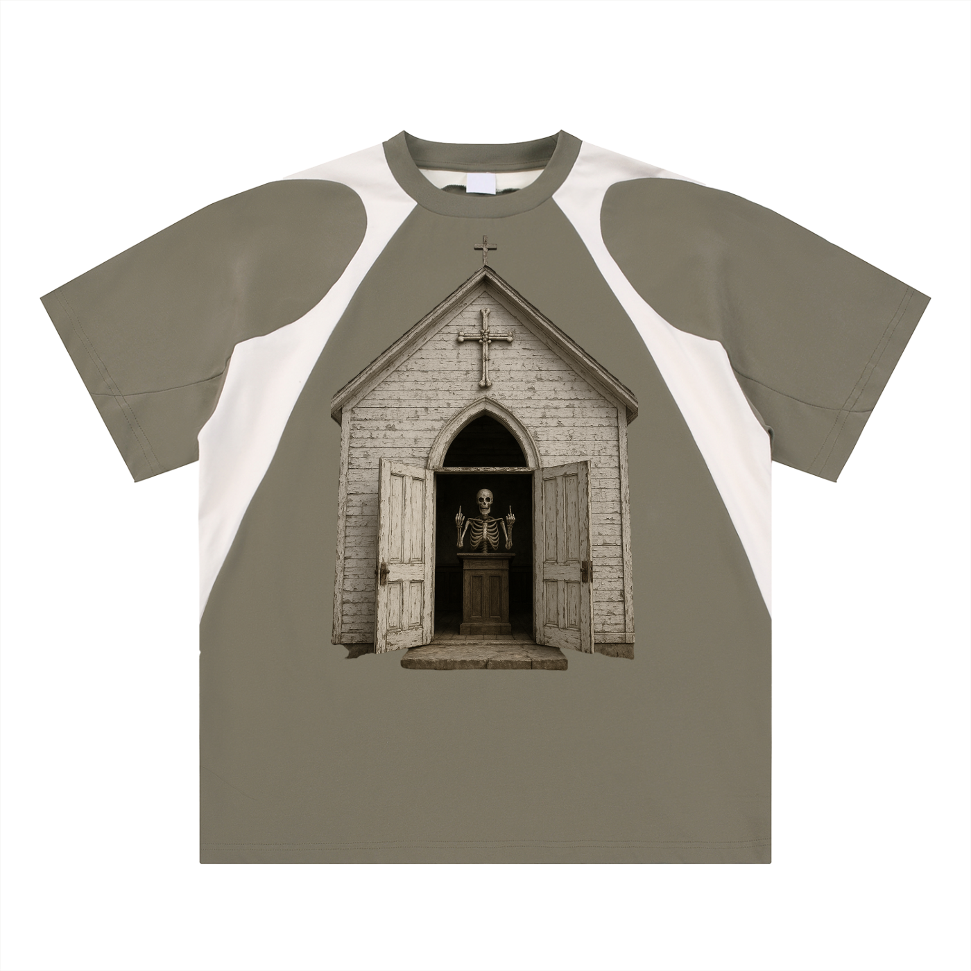 Sivart Museum Scared Go To Church Panel Cotton T