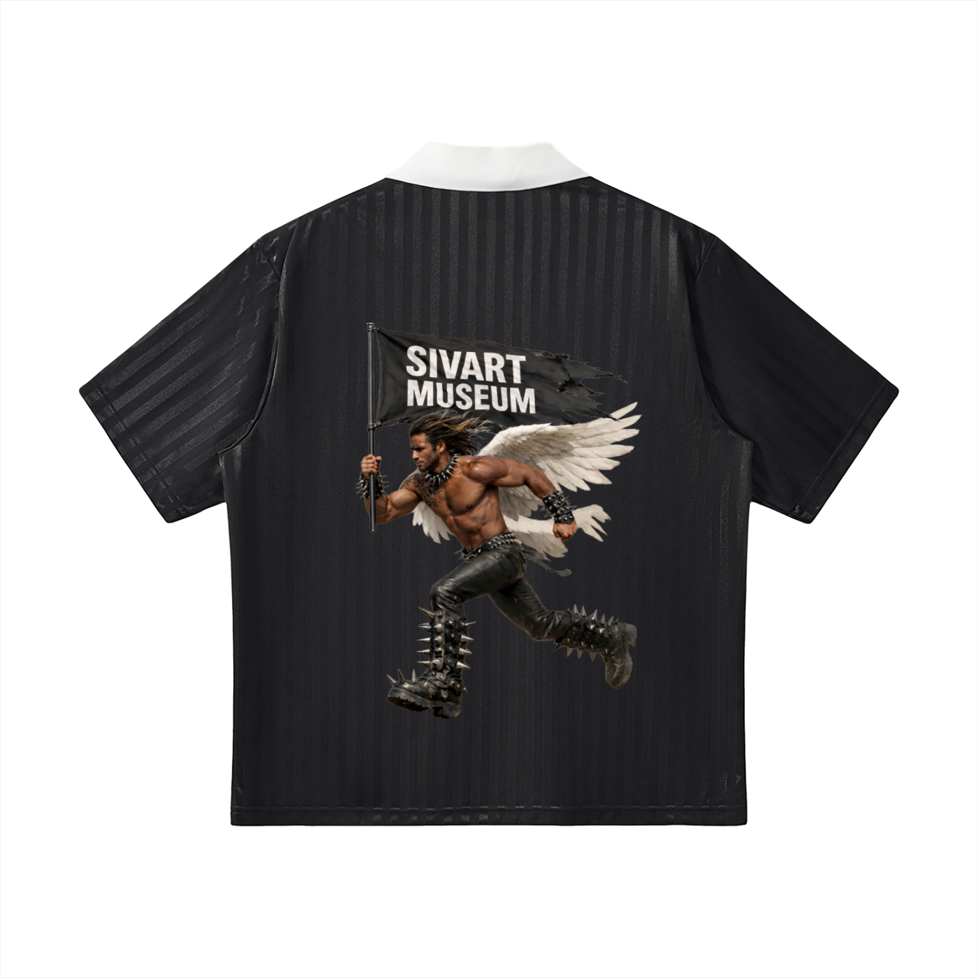 Sivart Museum Polo Contrast Collar Striped Soccer Jersey