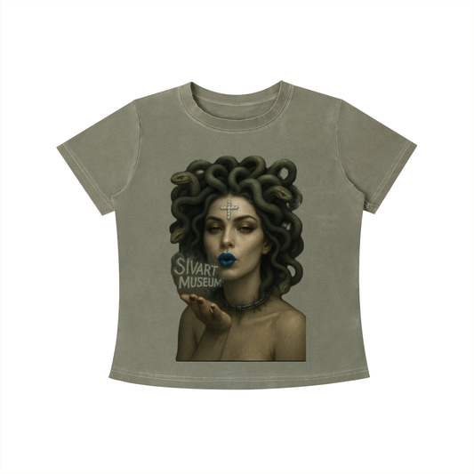 Sivart Museum Women Vintage Wash Slim Fit T