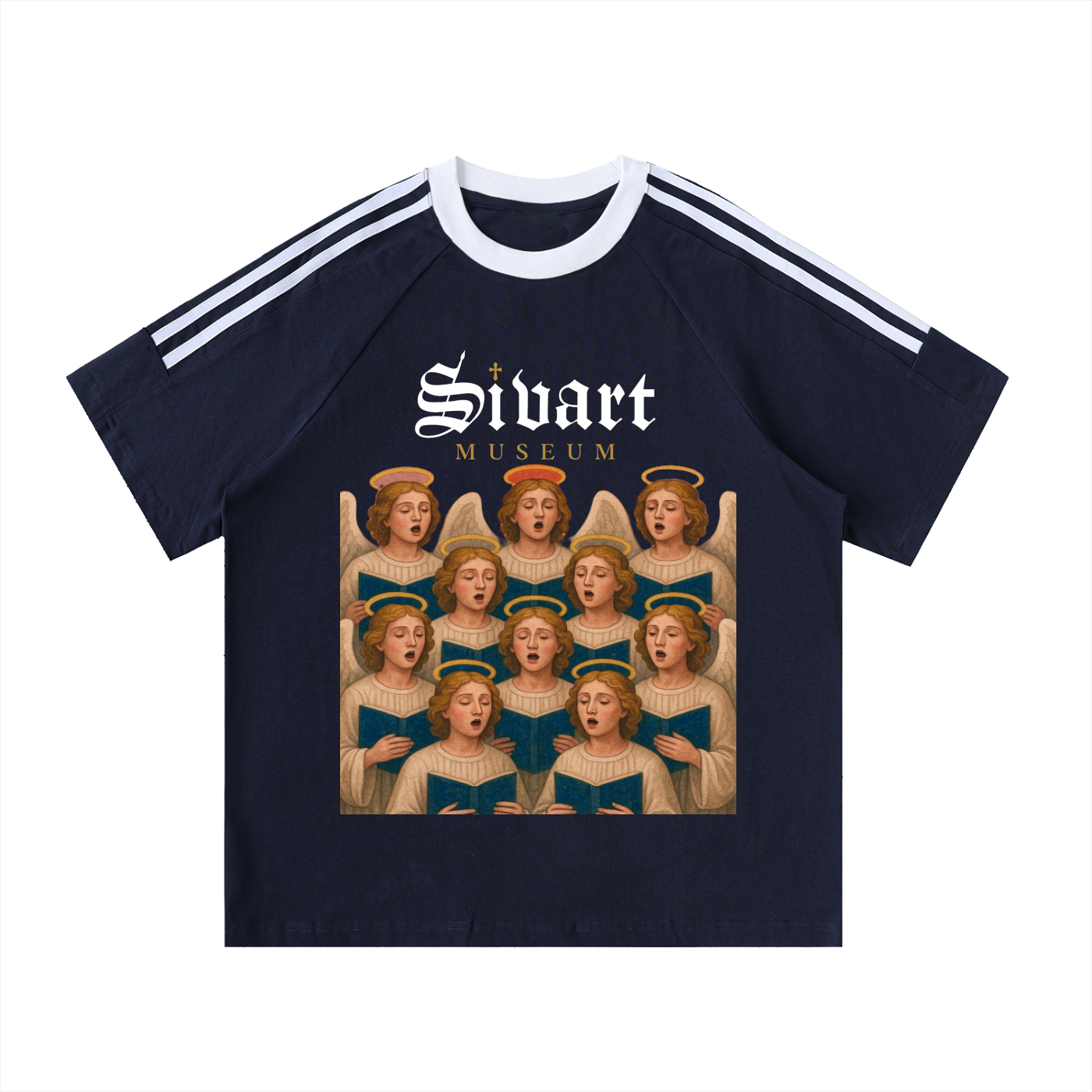Sivart Museum Contrast Tape Crewneck Cotton T
