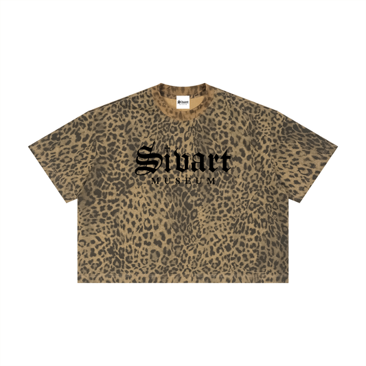 Sivart Museum Unisex Leopard Print Boxy T-Shirt