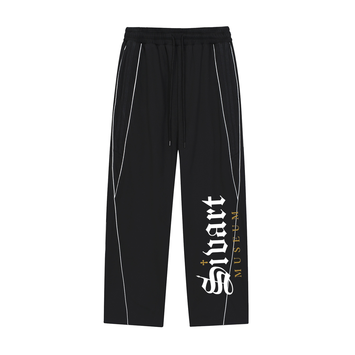 Sivart Museum Reflection Striped Straight-Leg Sweatpants