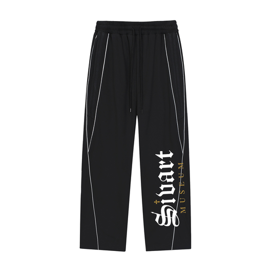 Sivart Museum Reflection Striped Straight-Leg Sweatpants