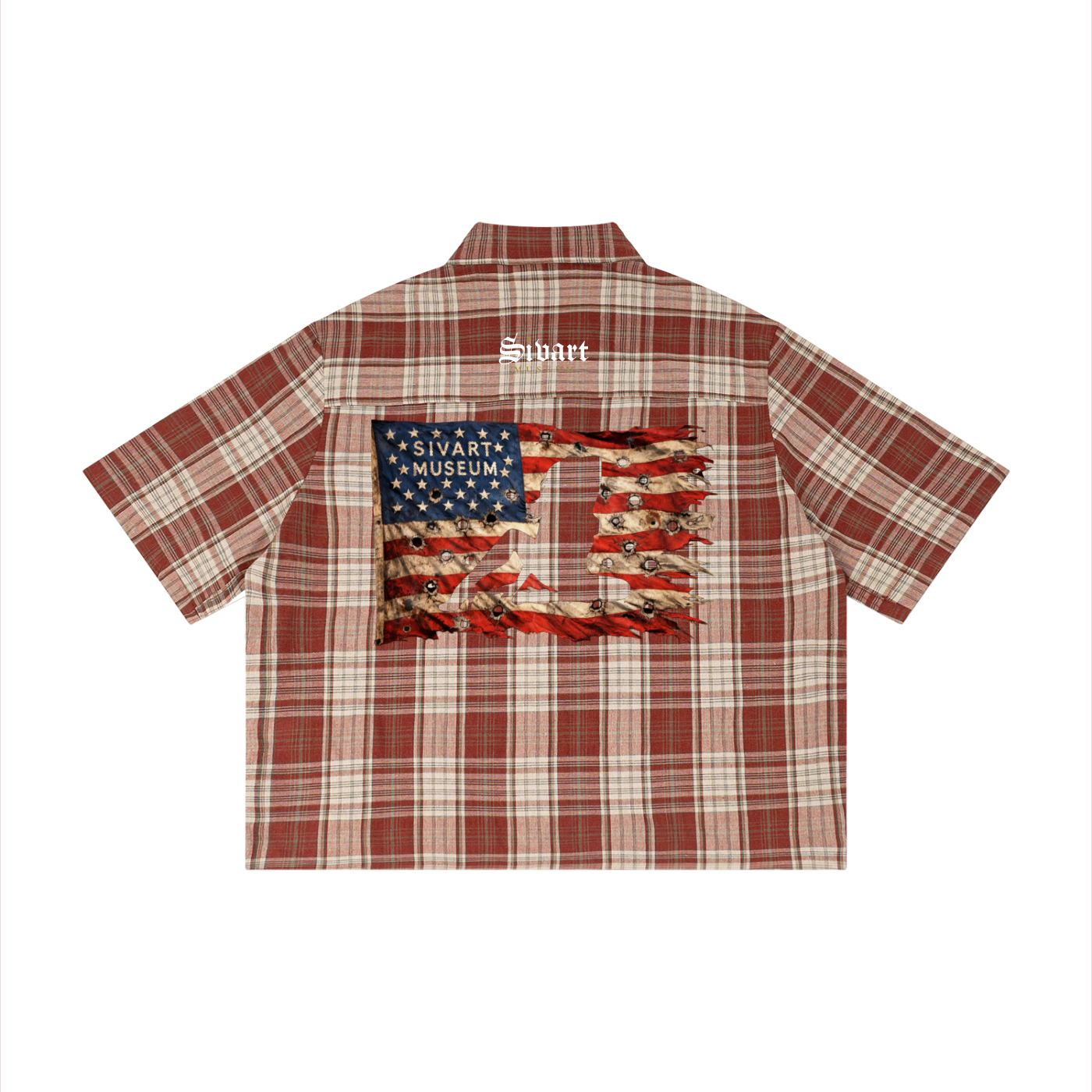 Sivart Museum Unisex Plaid Boxy Short Sleeve Shirt