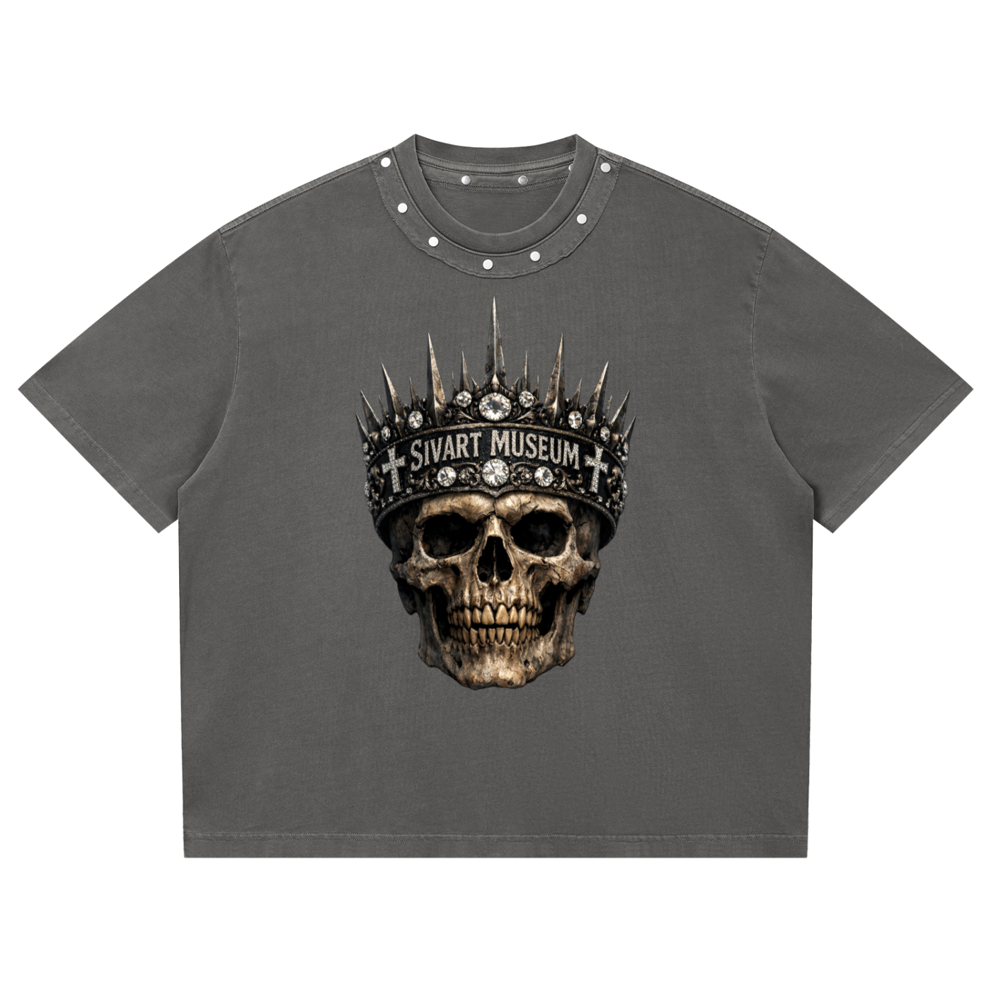 Sivart MUseum Unisex Washed Boxy Studded T
