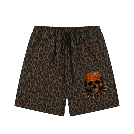 Sivart Museum Unisex Heavyweight Leopard Drawstring Shorts