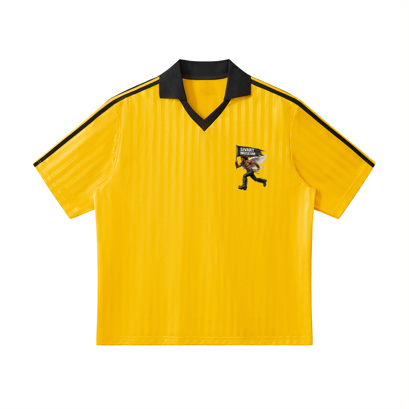 Sivart Museum Polo Contrast Collar Striped Soccer Jersey