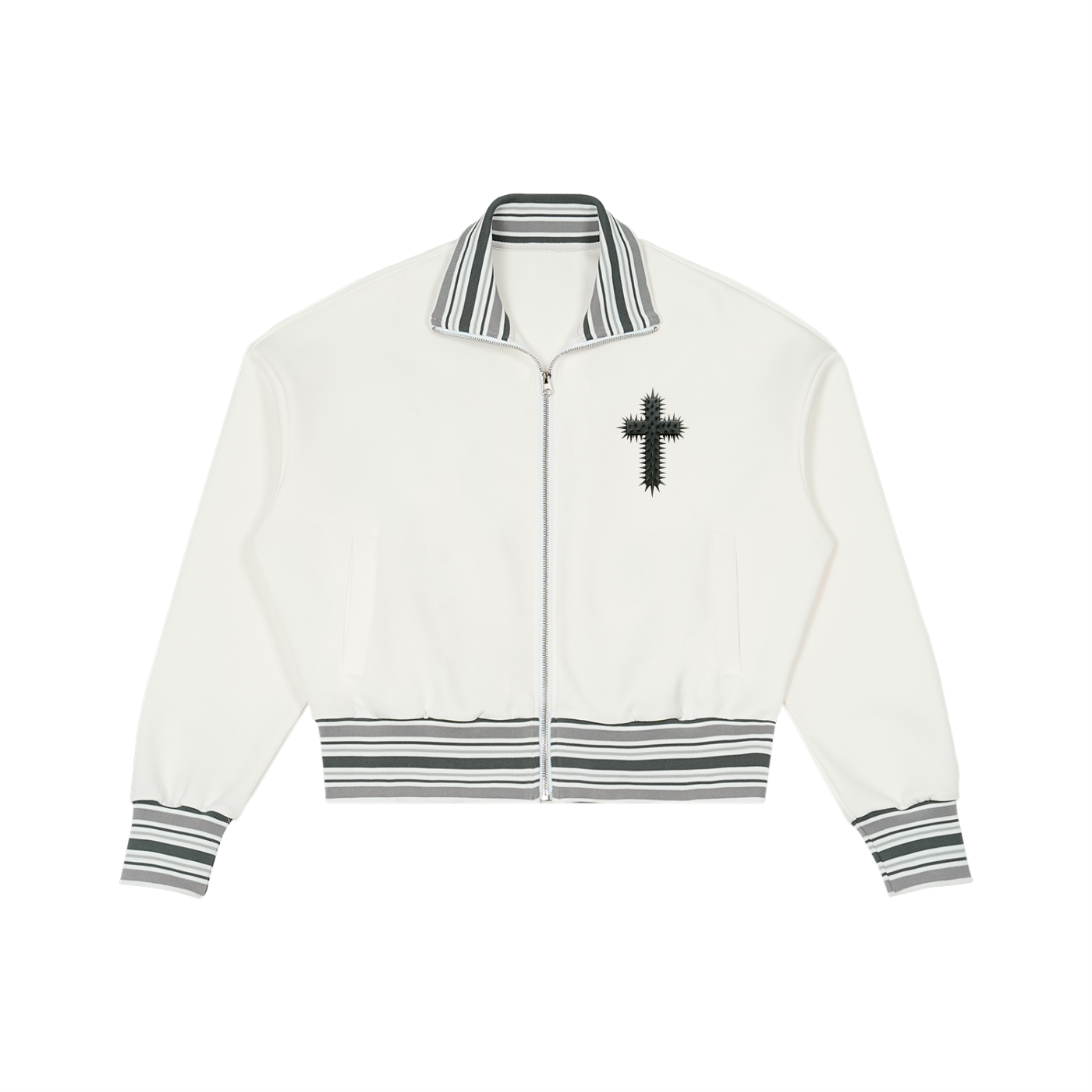 Sivart Museum Striped Rib Collar Zip Jacket