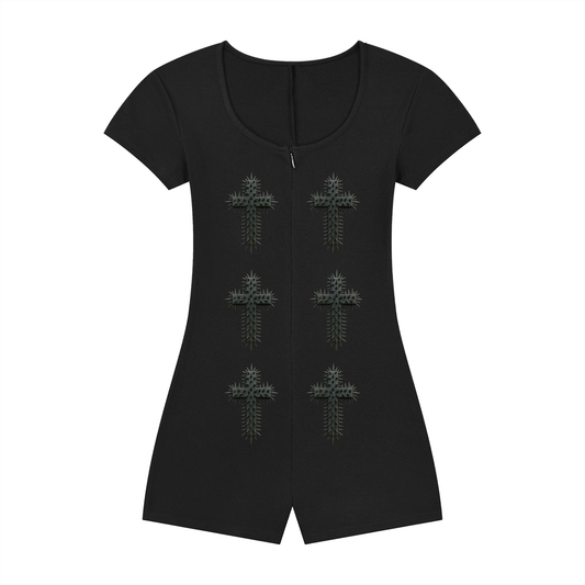 Sivart Museum Women's Dual-Function Cape Tie-Waist Romper