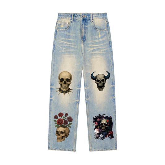 Sivart Museum Sun Fade Raw Hem Denim Jeans