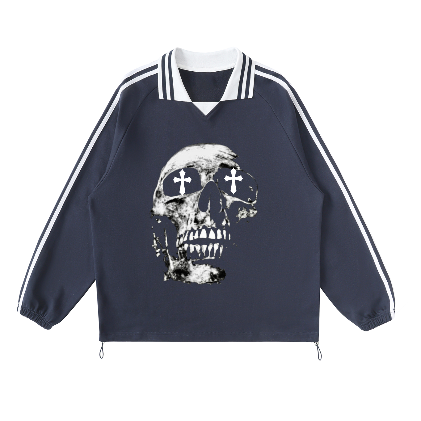 Sivart Museum  Striped Lapel Collar Sweatshirt