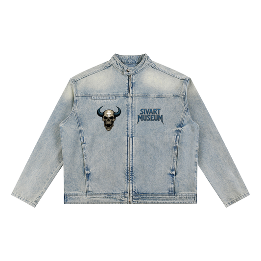Sivart Museum Vintage Wash Zip Denim Jacket