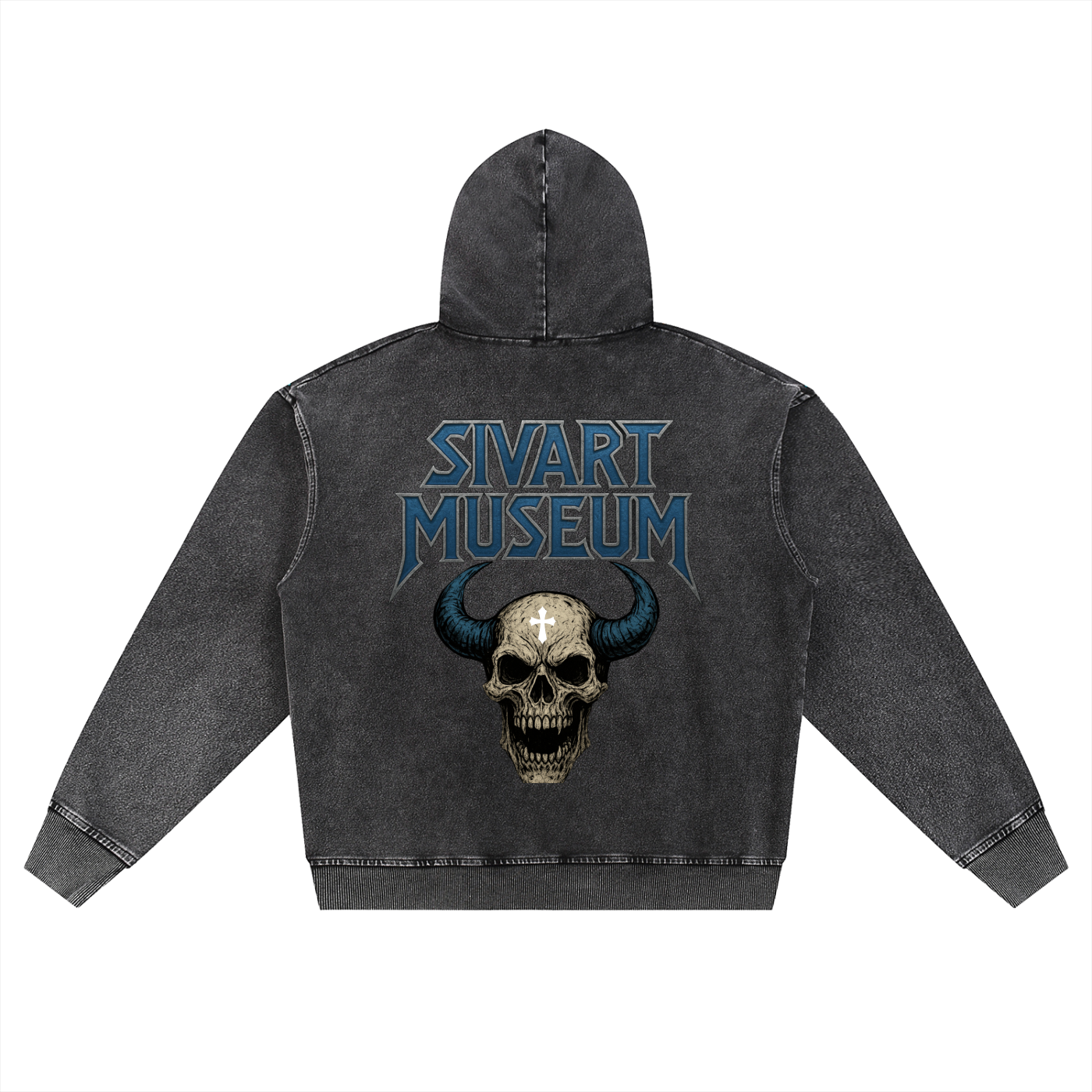 Sivart Museum Snow Wash Oversized Zip-Up Hoodie
