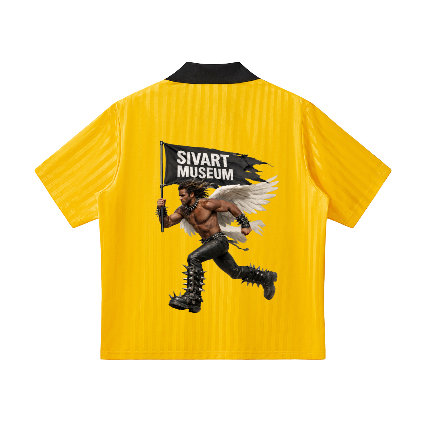 Sivart Museum Polo Contrast Collar Striped Soccer Jersey