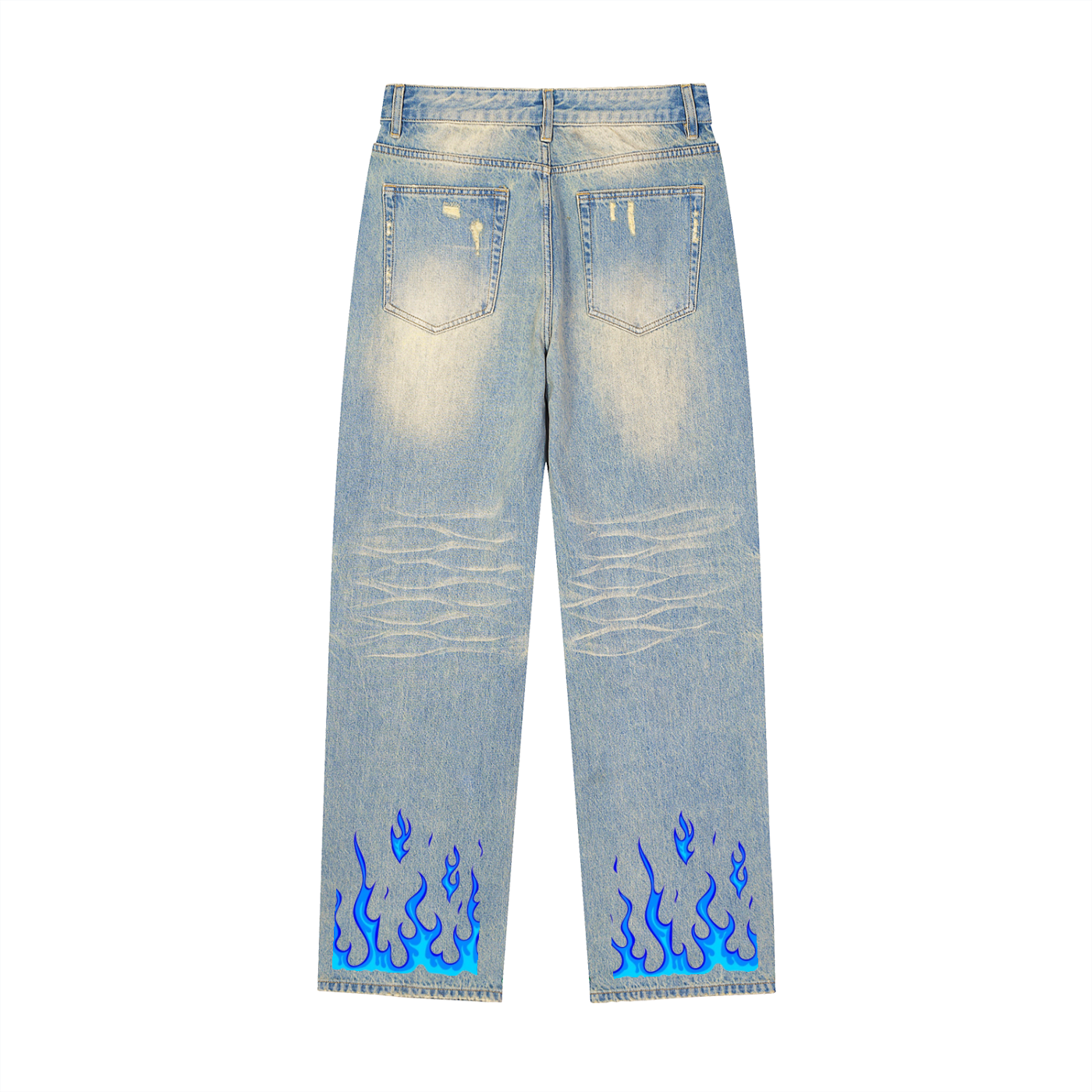 Sivart Museum Sun Fade Raw Hem Denim Jeans