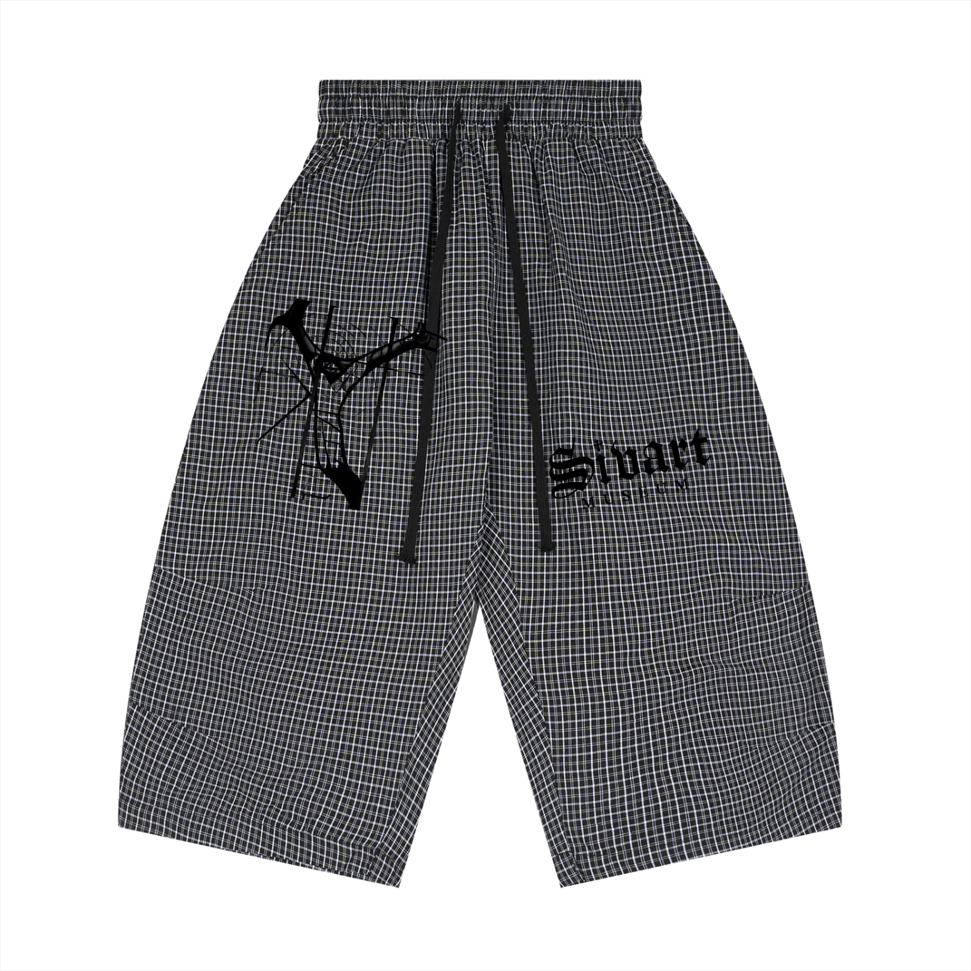 Sivart Museum Unisex Plaid Loose Capri Shorts