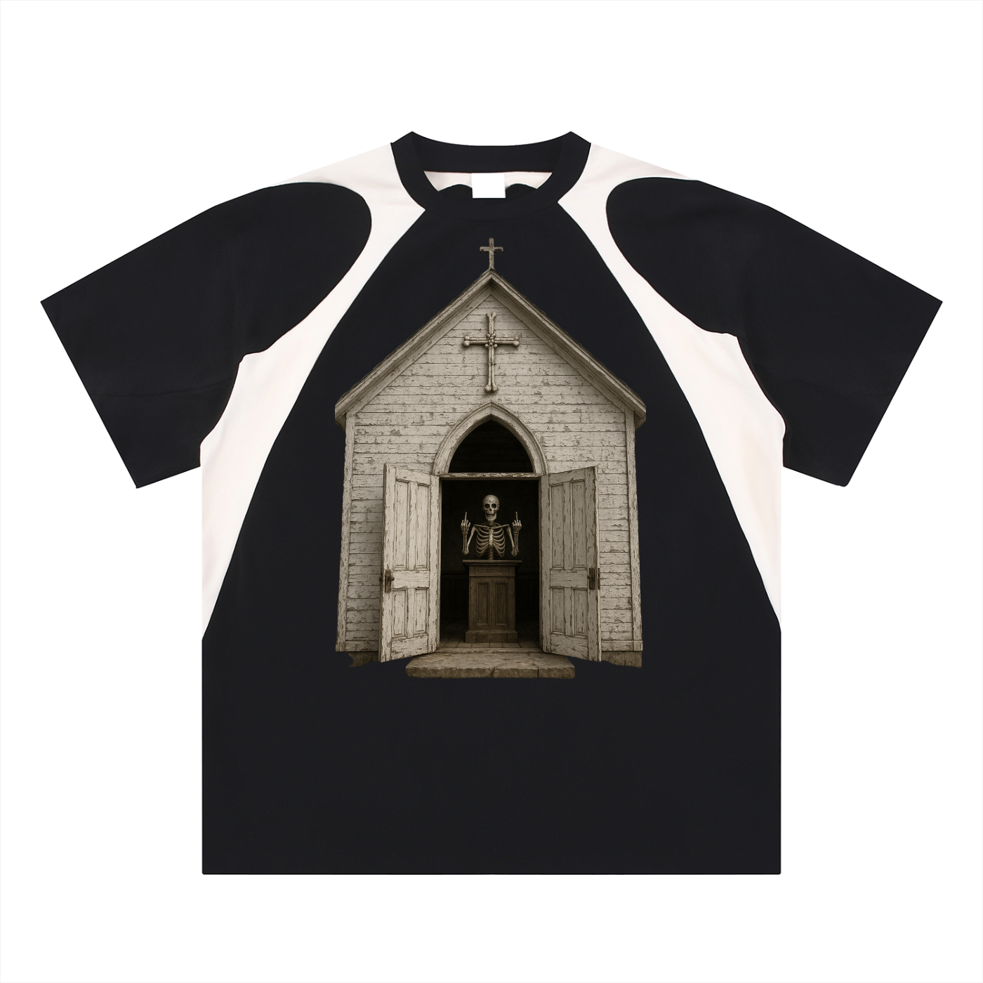 Sivart Museum Scared Go To Church Panel Cotton T