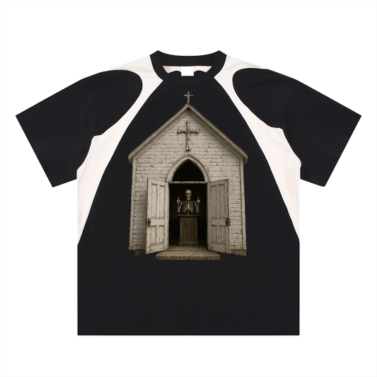 Sivart Museum Scared Go To Church Panel Cotton T