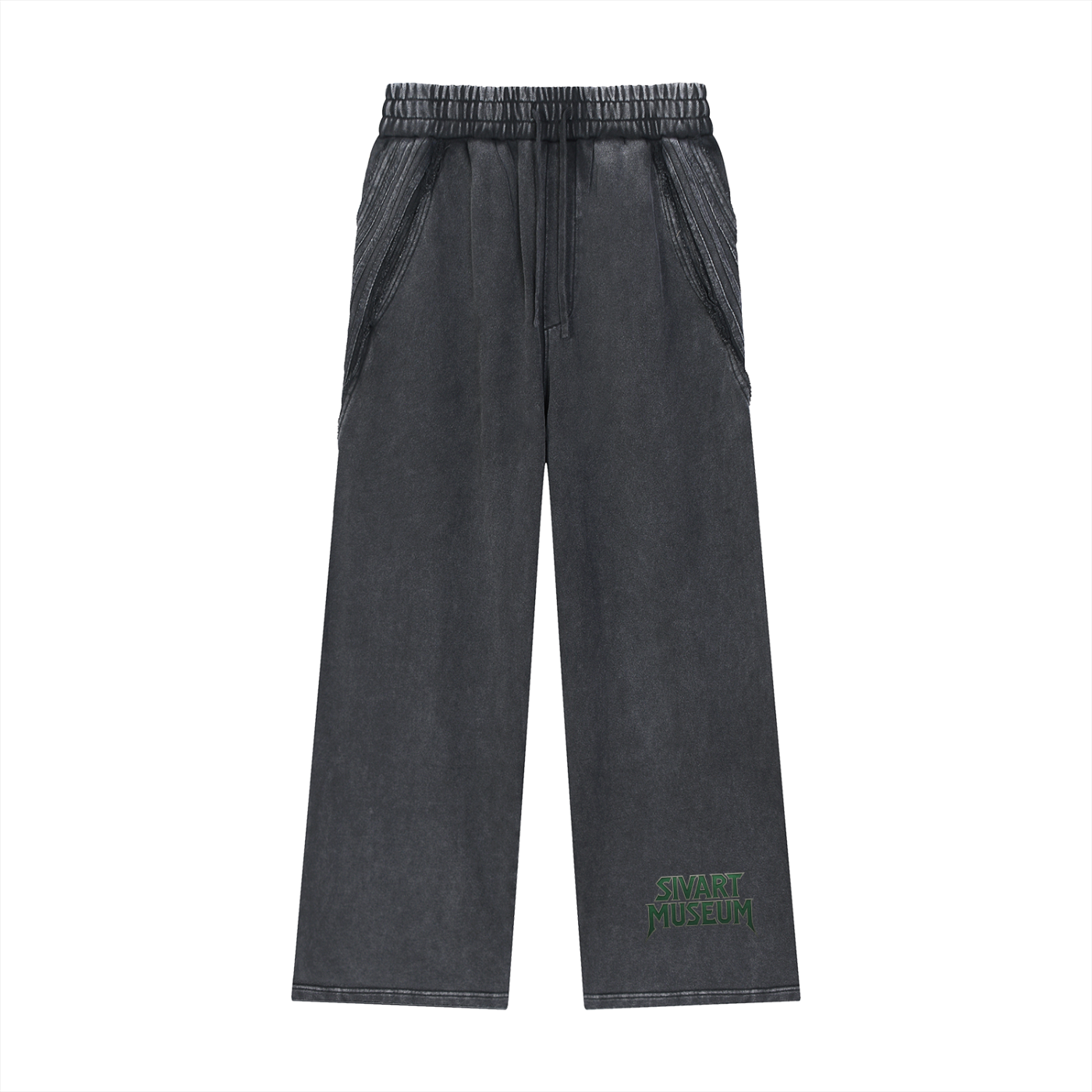 Sivart Museum Snow Washed Tape Raw Edge Sweatpants